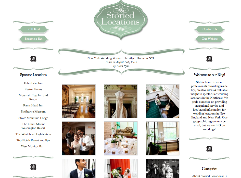 Guest Blog Post for Storied Locations – Alger House NYC Wedding Venue