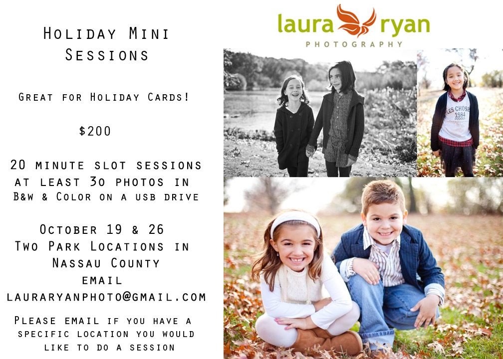 Holiday Mini Sessions  – October and November 2013